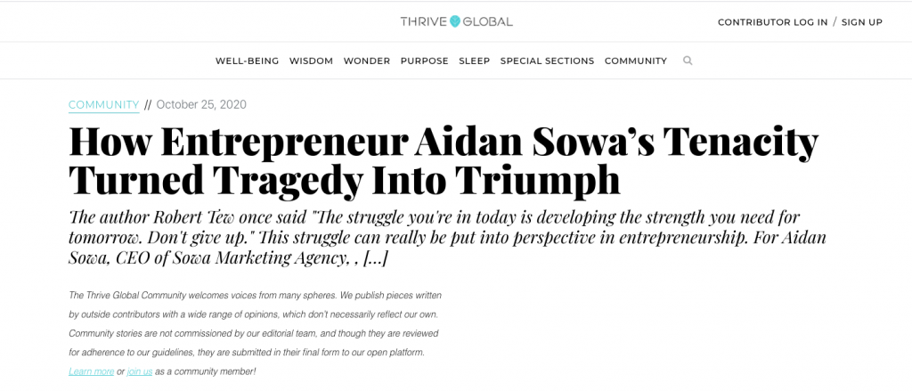 Sowa Marketing Agency Thrive Global